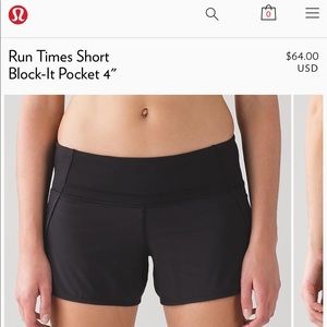 Lululemon run time shorts!